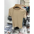 Maglietta estiva da donna T-Shirt abbigliamento donna Top Tshirt donna Crop Top Tees Y2k Para Mujer