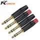 2PCS Stereo 6.35MM Jack 6.3MM Male Plug Soldering Wire Connector 1/4 Inch Stereo Microphone Plug