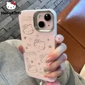 Sanrio Cute Hello Kitty Star custodia per telefono rosa per Iphone 15 14 13 12 11 Pro Max Cover Hip