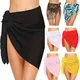 Women Short Sarongs Swimsuit Coverups Beach Bikini Wrap Sheer Short Skirt Chiffon Scarf Cover Ups