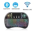 2.4G Mini i8 Wireless Bluetooth Colorful Backlight Air Mouse Remote Touchpad for Android TV Box PC