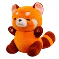 New Stuffed Anime Figure Doll Turned Red Panda Plushie Doll Fluffy Hair Red Raccoon Animals Hug