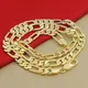 High Quality Men's 8mm Electroplated Gold Necklace 24k Gold Colorful Figaro Chain Necklace Men's