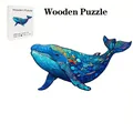 Cute Whale Wooden Puzzles Wooden Puzzles Unique Shape High Quality Puzzles Maternal Love Wooden