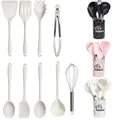 10Pcs Silicone Cooking Utensils Set Non-Stick Pan Baking Tools Pink Kitchenware Spatula Spoon Food