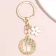 Cute Animal Keychain Flower Moon Cat Key Ring Enamel Key Chains Friendship Gifts For Women Men