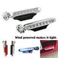 Car LED DayTime Lighting Headlight White/blue Light Wind Powered 8 LED Rotation Fan Led Lights For