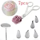 7Pcs/set Flower Scissor+Cake Tray +5pcs Tulips Rose Nozzle Nail Decor Lifter Kitchen Fondant Cream