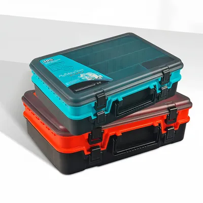 Double Layer Fishing Tackle Boxes Portable Fishing Accessories Tool Storage Box Fish Hook Lure Fake Bait Box Fishing Supplies