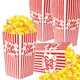 25Pcs Paper Popcorn Bags Red and White Movie Night Popcorn Boxes Mini Pop Corn Buckets Container for