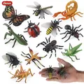 Oenux Wild Insect Animals Model Set Butterfly Scorpion Mantis Cicada Lizard Action Figures Miniature