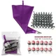 8/14/50pcs Purple Silicone Pastry Bags Tips Kitchen DIY Cake Icing Piping Stainless Nozzle Reusable