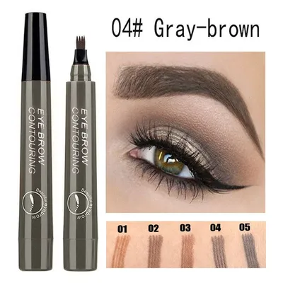 2pcs/lot 5 Colors Eyebrow Tattoo Pen Waterproof 4 Points Eyebrow Pen Long Lasting Liquid Brow