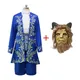 Anime Beauty and Beast Costume Adults Prince Adam Cosplay Costume Uniform Mask for Men Halloween