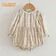 New Newborn Kids Baby Girls Long Sleeve Sweet Flower Print Princess Rompers Autumn Infant Kids Baby