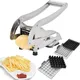 LMETJMA French Fry Cutter with 2 Blades Stainless Steel Potato Slicer Cutter Chopper Potato Chipper