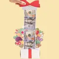 1Pc Birthday Party Cash Gift Box 24 Transparent Money Bags Special Way As Gift Box for Birthday