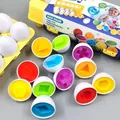 12PCS Montessori Learning Education Math Toys Kids Match Smart Eggs Screws 3D Puzzle Game For