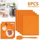 6PCS Silicone Dehydrator Sheets Dehydrator Mats with Edge Non-stick Baking Tray for Fruits Meat