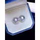 Elegant AAA 9-10mm 10-11MM South Sea Round White Pearl Earrings 18K gold 14K gold