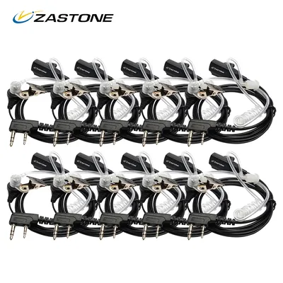 10pcs Zastone Air Acoustic Tube Earpiece Earphone Headphone Microphone for Ham CB Radio PMR446 Baofeng Zatone Walkie Talkie