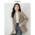 Vimly Wool Blend Tailored Blazer Coats 2023 Winter Thick Warm Elegant Straight Double Breasted
