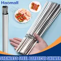 Stainless Steel Barbecue Skewer Reusable BBQ Skewers Kebab Iron Stick For Outdoor Camping Picnic