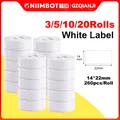 Niimbot D11 D101 carta per etichette adesiva bianca rotolo di carta ufficiale 14x22mm 260 pezzi
