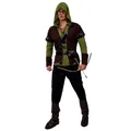 Robin Hood Costume for Man Huntsman Hood Costumes Green Deluxe Cosplay Fancy Suit for Swordsman