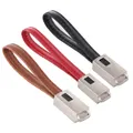 Keychain USB Cable For iPhone xiaomi S9 S8 Mini Leather For Type C USB Phone Cables 2A Fast Charging