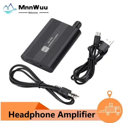 MnnWuu 16-300 ohm HiFi Headphone Earphone Amplifier 3.5mm Jack Aux Portable Adjustable Audio Amp for