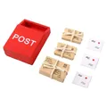 1Set Dollhouse Miniature Letter Box Red POST Mailbox With Mail Sack Postcard Gnome Fairy Garden Door