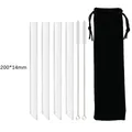 12/14mm High Borosilicate Glass Straw 4Pcs Reusable Eco Friendly Drinking Straws Set Bubble Tea