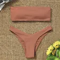 2024 nuovo Bikini a vita alta senza spalline Sexy Bikini donna costumi da bagno donna costume da