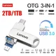 Lenovo 2TB Pendrive 1T OTG USB Flash Drive TYPE-C Android And Computer 3-IN-1 Pen Drive UP To