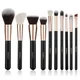 ZOREYA 10 Rose Gold Makeup Brushes Set Professional Eyeshadow Foundation Blending Eyebrow Fan Blush