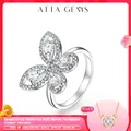 ATTAGEMS Pear Cut 6*4mm Moissanite Ring for Women Solid 10k 14k White Gold Pass Diamond Test