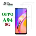 Proteggi schermo per OPPO A94 5G, vetro temperato HD 9H Custodia antigraffio trasparente in alluminio alto