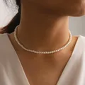 Classic Elegant White Pearl Chokers Necklace For Women Men Wedding Banquet Necklaces Vintage Beads