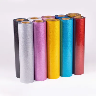 Glitter HTV Vinyl, Heat Transfer Vinyl for T Shirt, Iron On Vinyl For All Cutter Machine, Easy to Cut &Weed