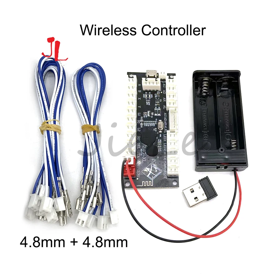 Wireless Arcade Game Controller, USB Encoder, Joystick Button, PS, DIY KIT, PS3, Android, Raspberry Pi, PC, Zero Delay, 2.4G,New