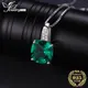 JewelryPalace Simulated Nano Green Emerald Created Ruby 925 Sterling Silver Pendant Necklace Women