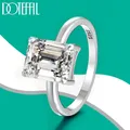 DOTEFFIL 4ct VVS1 Moissanite Ring With GRA S925 Sterling Sliver 18k White Gold Wedding Band