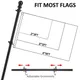 1.8M Telescopic Flag Pole with Tangle-free 360 Rotating Rings Stainless Steel Guide Banner Flag Pole