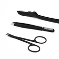 3 Pcs Eyebrow Tweezers Razor Scissors Professional Eyebrow Grooming Kit Stainless Steel Eyebrow