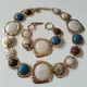 2024 New ZA Indian Ethnic Statement Vintage Resin Stone Necklace Bracelets Women Jewelry Sets Big