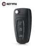 KEYYOU 2PCS Flip Car Key Shell Case per Ford Transit Custom MK8 Cargo Tourneo Custom 2012 +