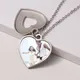 Hot Sublimation Blank Necklace Heart-shaped/Round Hollow Necklace Flat Chain Pendant Jewelry