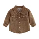 Spring Autumn Kids Boys Denim Shirt Turn-Down Collar Jacket Retro Jeans Coats Children Brown Denim