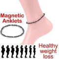 Lose Weight Girl Women Men Charm Magnetic Black Stone Obsidian Anklet Anklet Hematite Therapy Anklet